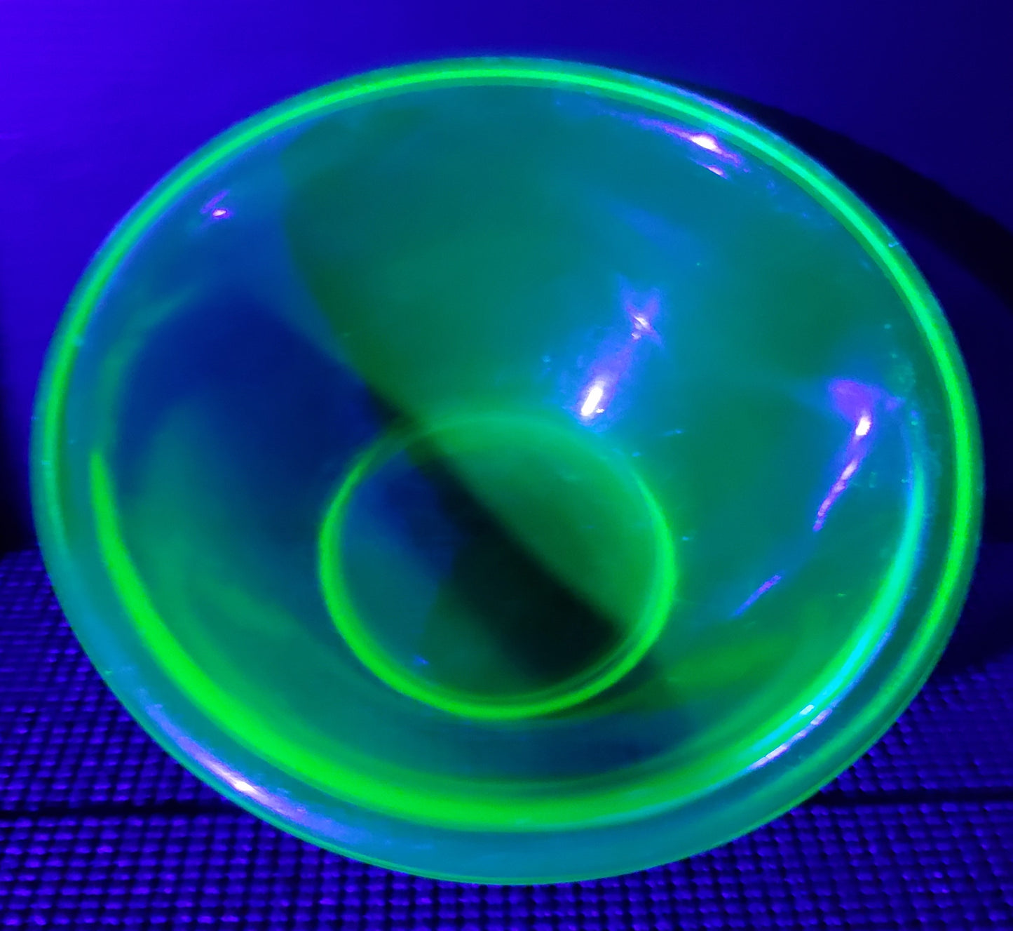 Vintage Hazel Green Uranium Glass Mixing Bowl
