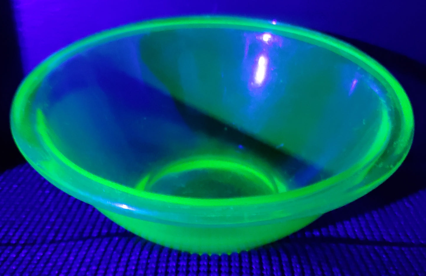 Vintage Hazel Green Uranium Glass Mixing Bowl