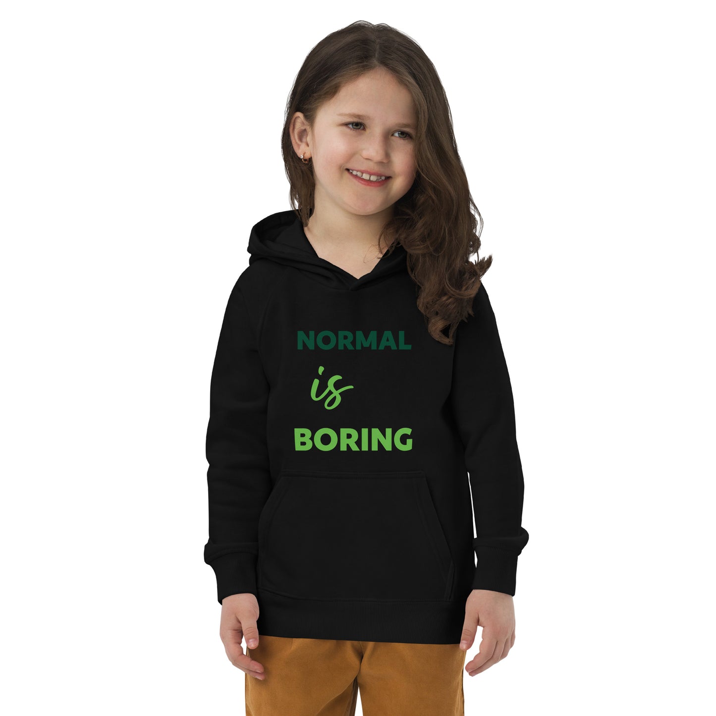 Normal is Boring Kids eco hoodie